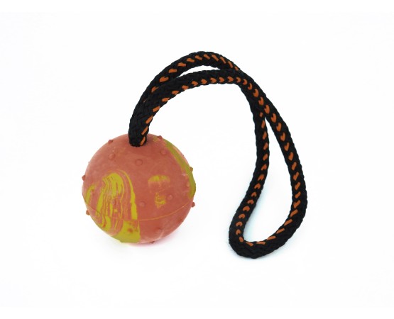 Minge pentru dresaj canin din cauciuc natural cu snur