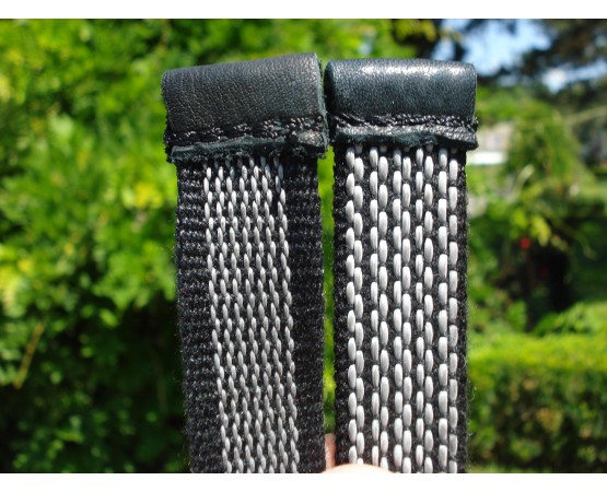 Lesă scurta pentru caini din bumbac cu insertie de cauciuc