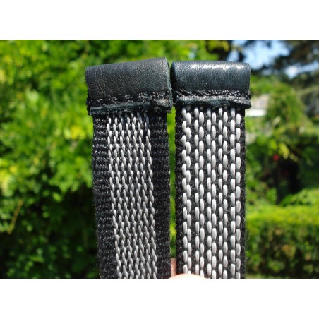 Lesă scurta pentru caini din bumbac cu insertie de cauciuc