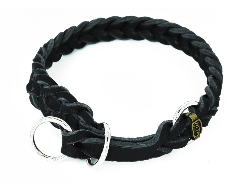 Zgarda strangulanta pentru caini , confectionata din piele naturala