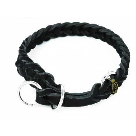 Zgarda strangulanta pentru caini , confectionata din piele naturala