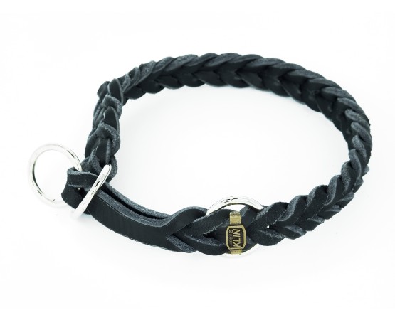 Zgarda strangulanta pentru caini , confectionata din piele naturala