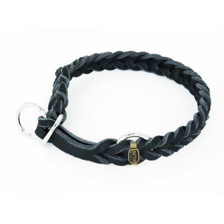 Zgarda strangulanta pentru caini , confectionata din piele naturala