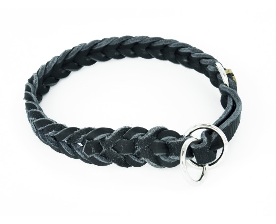 Zgarda strangulanta pentru caini , confectionata din piele naturala