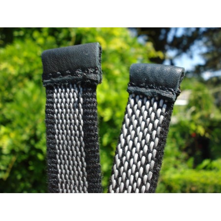 Lesă scurta pentru caini din bumbac cu insertie de cauciuc