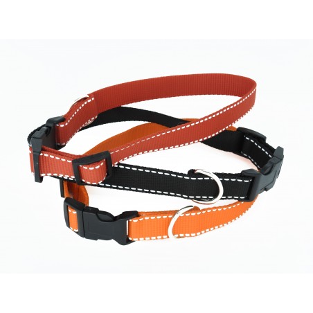 Zgarda textila reglabila reflectorizanta pentru caini