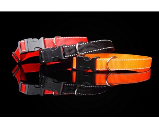 Zgarda textila reglabila reflectorizanta pentru caini