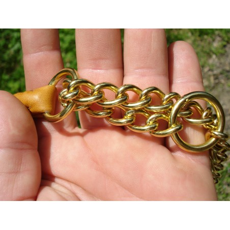 Zgarda de lux strangulanta pentru caini , din piele rotunda royal nappa