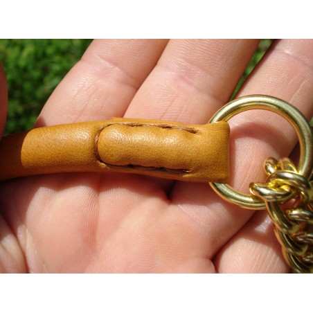 Zgarda de lux strangulanta pentru caini , din piele rotunda royal nappa