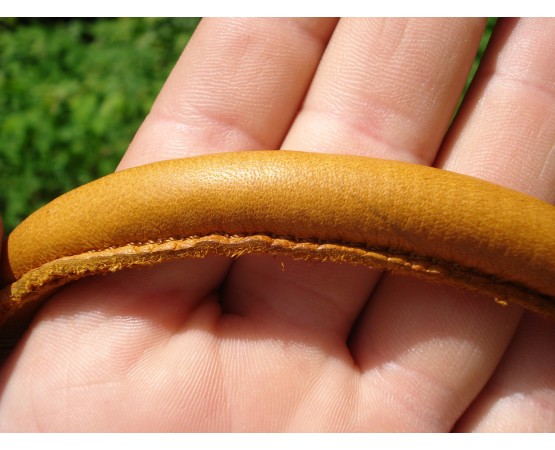 Zgarda de lux strangulanta pentru caini , din piele rotunda royal nappa