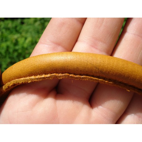 Zgarda de lux strangulanta pentru caini , din piele rotunda royal nappa