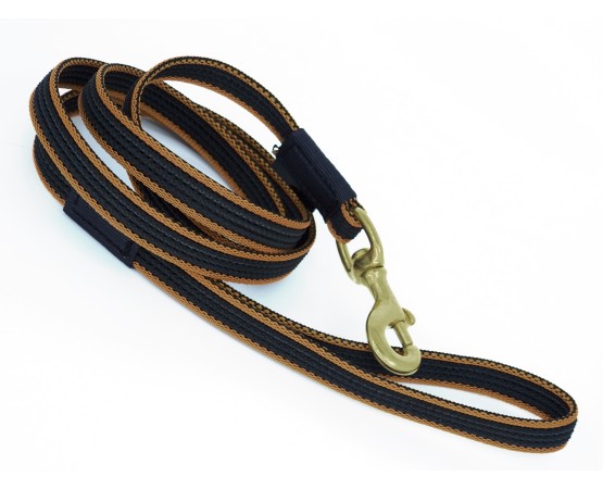 Lesa ultra grip cu carabiniera din alama pentru caini