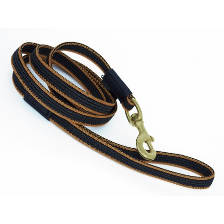 Lesa ultra grip cu carabiniera din alama pentru caini