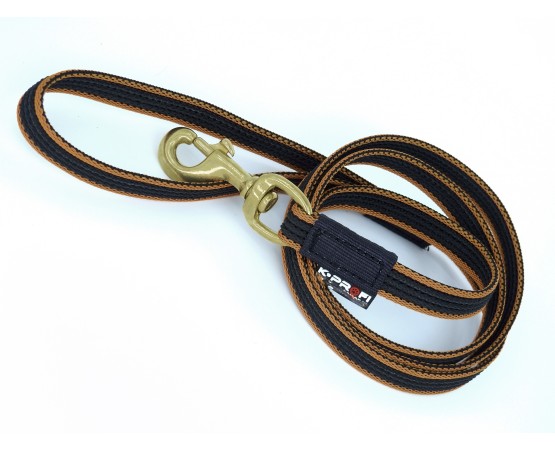 Lesa ultra grip cu carabiniera din alama pentru caini