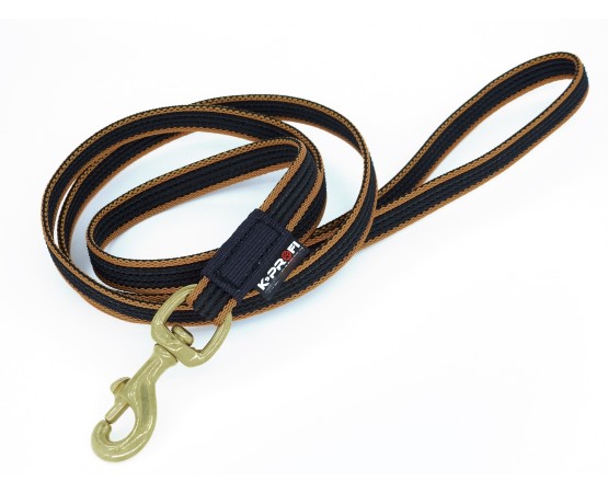 Lesa ultra grip cu carabiniera din alama pentru caini