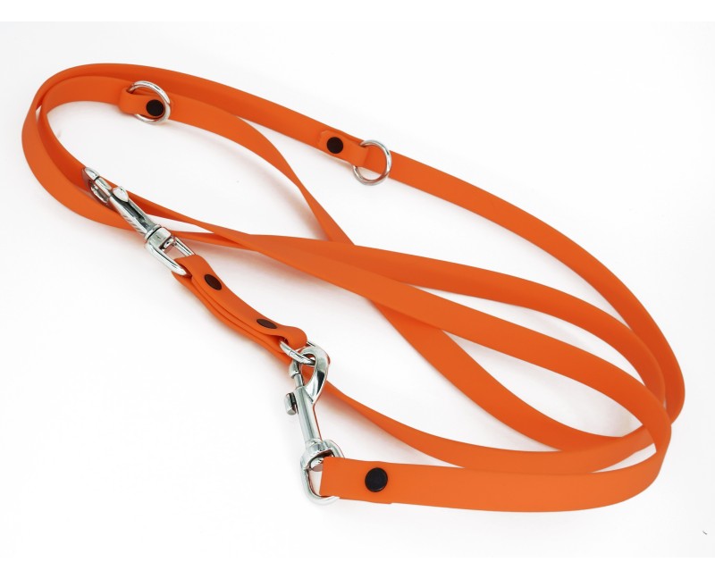 Lesa reglabila pentru caini din Biothane portocaliu