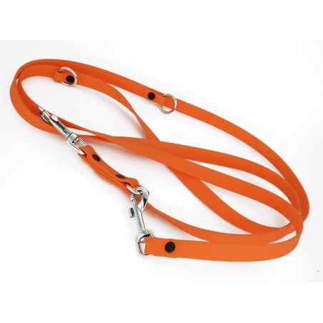 Lesa reglabila pentru caini din Biothane portocaliu