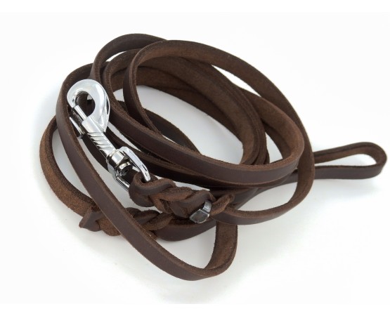 Lesa de lux pentru caini , confectionata din piele naturala fett