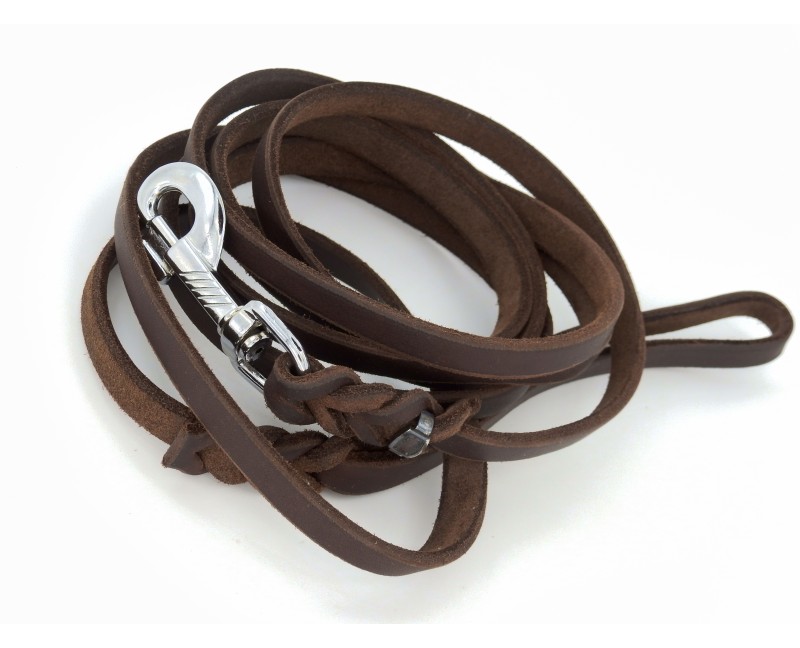 Lesa de lux pentru caini , confectionata din piele naturala fett