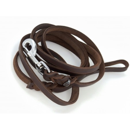 Lesa de lux pentru caini , confectionata din piele naturala fett