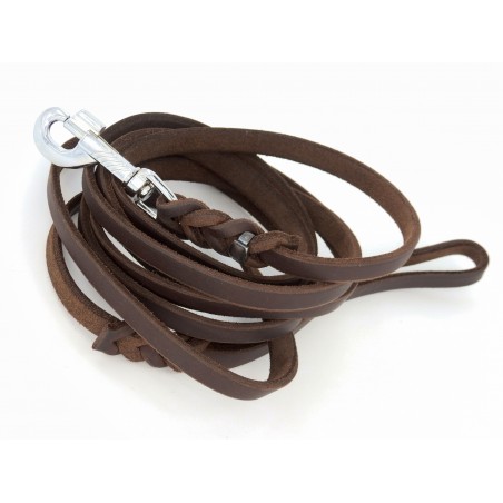 Lesa de lux pentru caini , confectionata din piele naturala fett