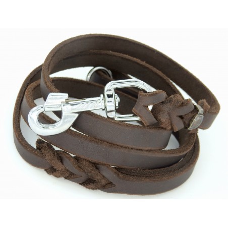 Lesa de lux pentru caini , confectionata din piele naturala fett