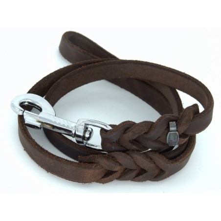 Lesa de lux pentru caini , confectionata din piele naturala fett