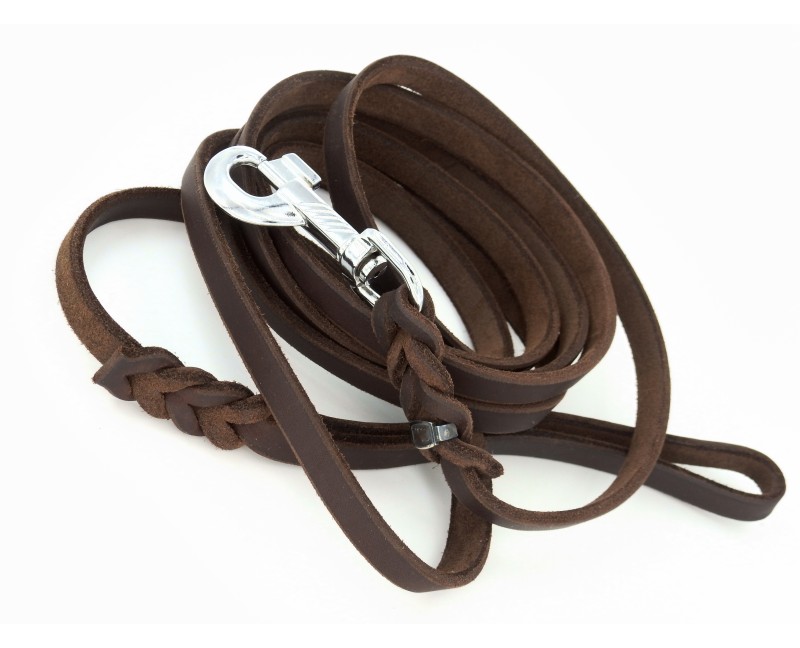 Lesa de lux pentru caini , confectionata din piele naturala fett  220 cm