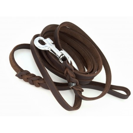 Lesa de lux pentru caini , confectionata din piele naturala fett  220 cm