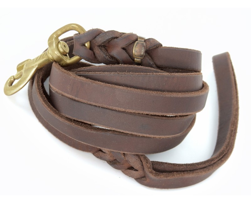 Lesa de lux pentru caini , confectionata din piele naturala fett 220 cm