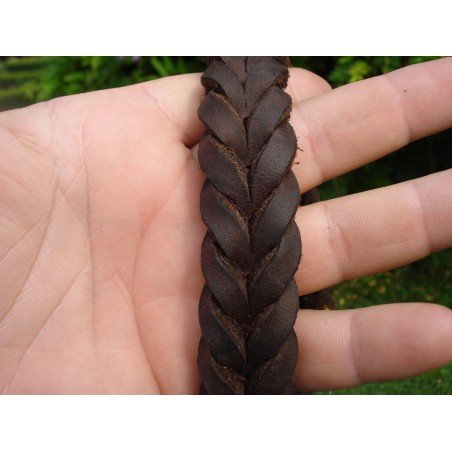 Zgarda strangulanta pentru caini , din piele fett 