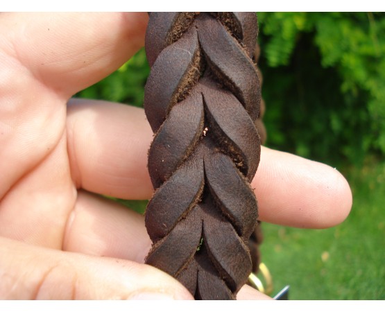 Zgarda strangulanta pentru caini , din piele fett 