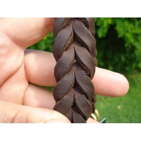 Zgarda strangulanta pentru caini , din piele fett 