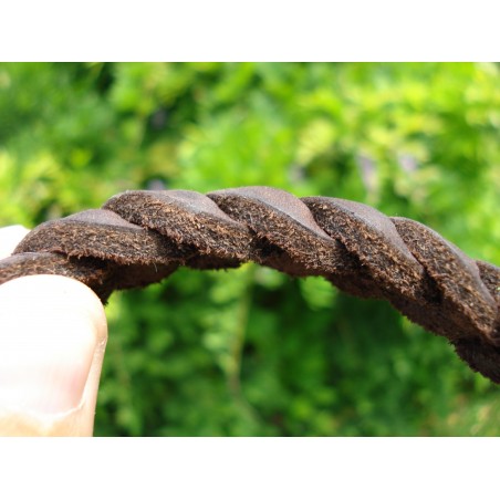 Zgarda strangulanta pentru caini , din piele fett 