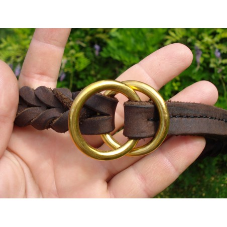 Zgarda strangulanta pentru caini , din piele fett 