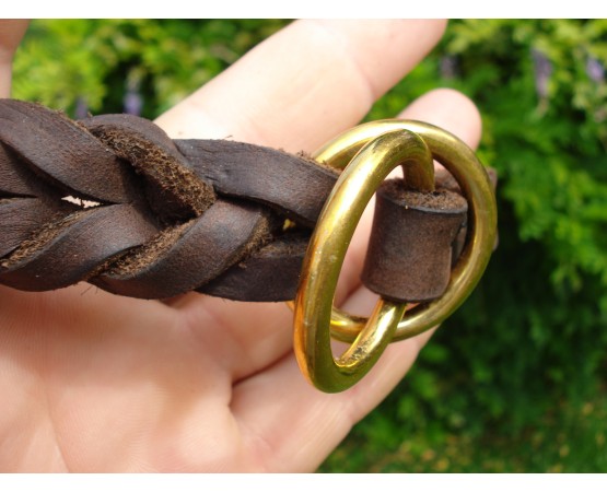 Zgarda strangulanta pentru caini , din piele fett 