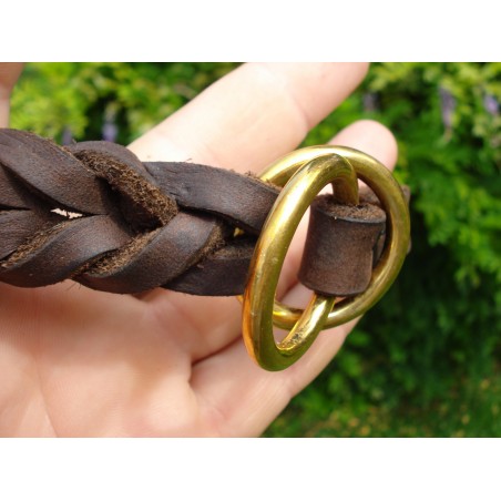 Zgarda strangulanta pentru caini , din piele fett 