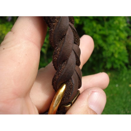 Zgarda strangulanta pentru caini , din piele fett 