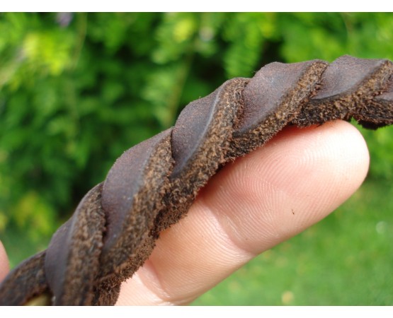 Zgarda strangulanta pentru caini , din piele fett 