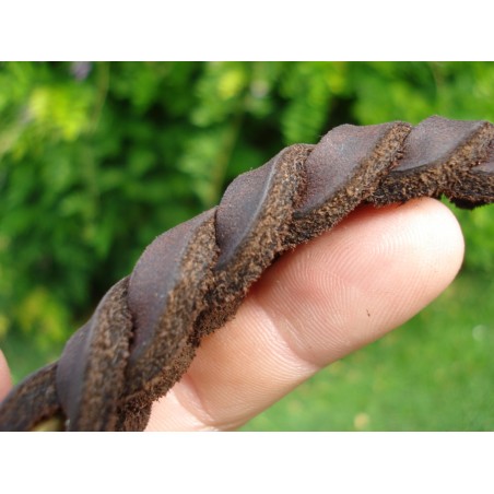 Zgarda strangulanta pentru caini , din piele fett 